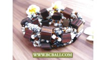 balinese handmade stretch bracelets wood 
